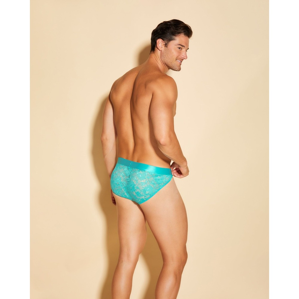 Cosabella Never Say Never Men's Sports Brief Andaman Sea Lace Brief Size M